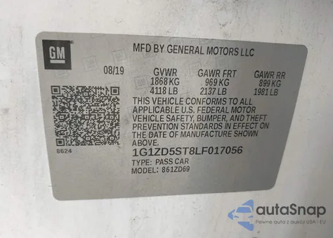 2020 Chevrolet Malibu Fwd Lt from USA, damaged, VIN 1G1ZD5ST8LF017056